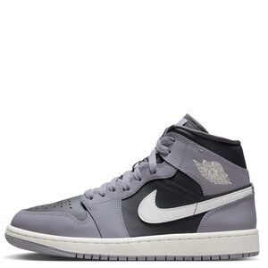 Nike Air Jordan 1 Mid Sneakers in Purple/Gray/White